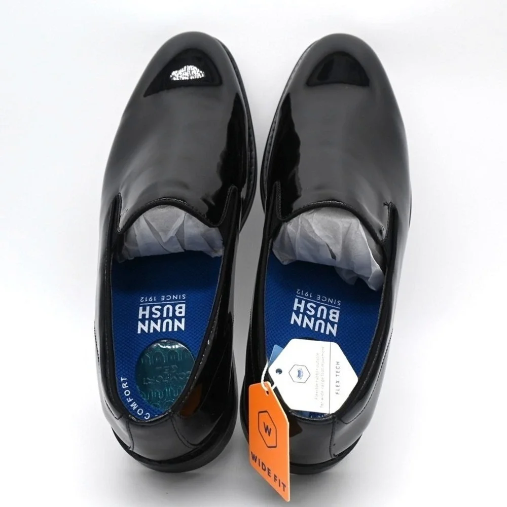 Nunn Bush Centro Formal Flex  Men's Shoes Black US 11 WIDE Slip On  Comfort Foam
